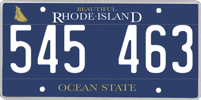 RI license plate 545463