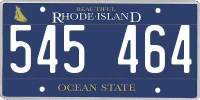 RI license plate 545464