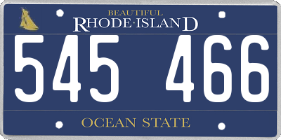 RI license plate 545466