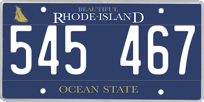 RI license plate 545467