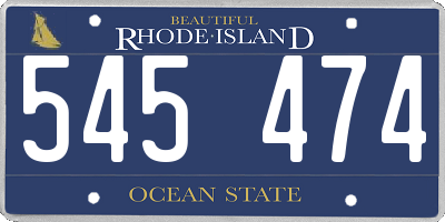 RI license plate 545474