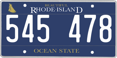 RI license plate 545478