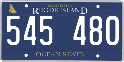 RI license plate 545480