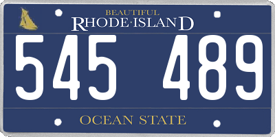 RI license plate 545489