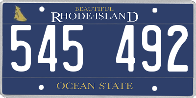 RI license plate 545492