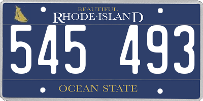 RI license plate 545493