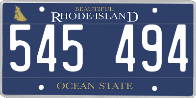 RI license plate 545494