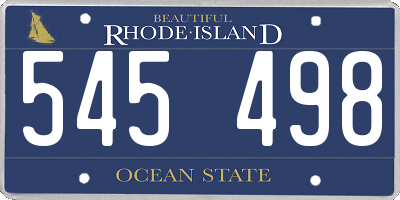 RI license plate 545498