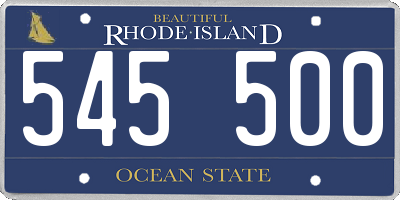 RI license plate 545500