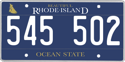 RI license plate 545502