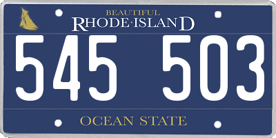 RI license plate 545503