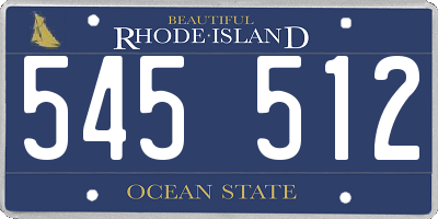 RI license plate 545512