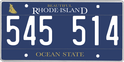 RI license plate 545514