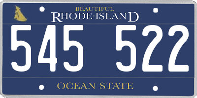 RI license plate 545522