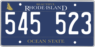RI license plate 545523