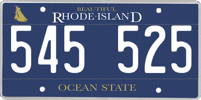 RI license plate 545525