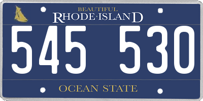 RI license plate 545530