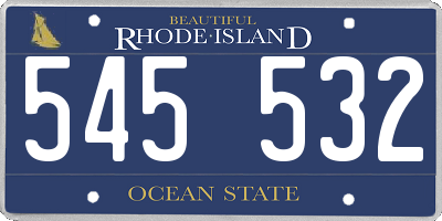 RI license plate 545532