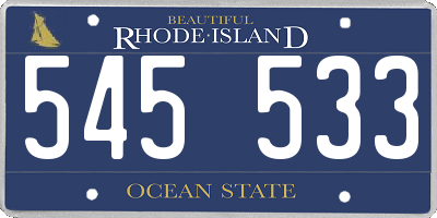 RI license plate 545533