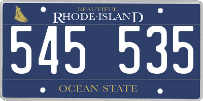 RI license plate 545535