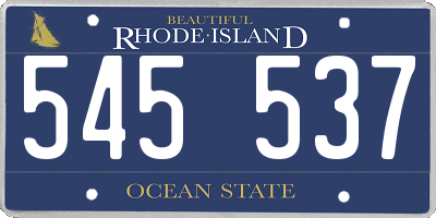 RI license plate 545537