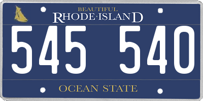 RI license plate 545540