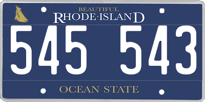 RI license plate 545543
