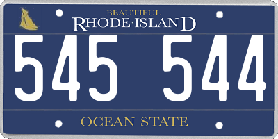 RI license plate 545544