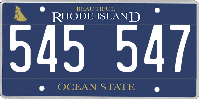 RI license plate 545547