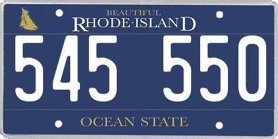 RI license plate 545550