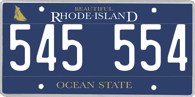 RI license plate 545554