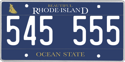 RI license plate 545555