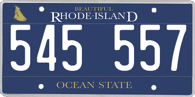 RI license plate 545557