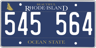 RI license plate 545564