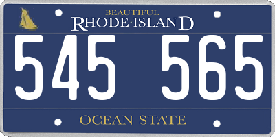 RI license plate 545565