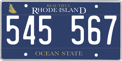 RI license plate 545567