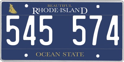 RI license plate 545574