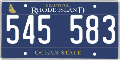 RI license plate 545583