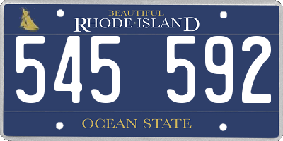RI license plate 545592