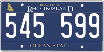 RI license plate 545599