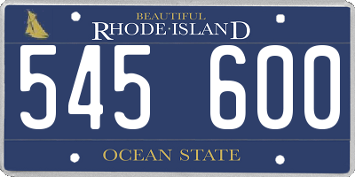 RI license plate 545600