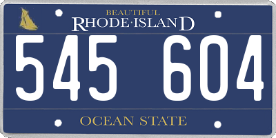 RI license plate 545604