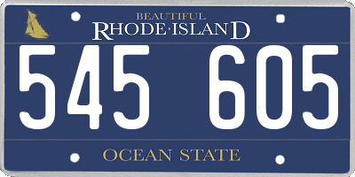 RI license plate 545605