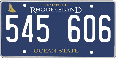 RI license plate 545606