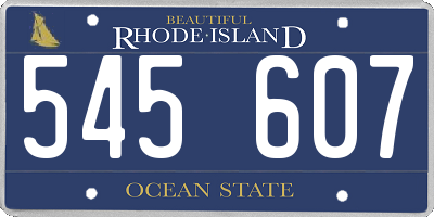 RI license plate 545607