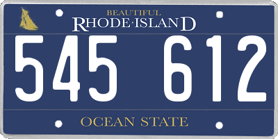 RI license plate 545612