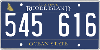 RI license plate 545616