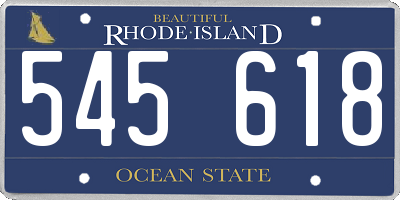 RI license plate 545618