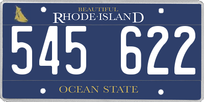 RI license plate 545622