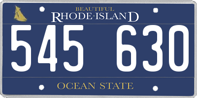 RI license plate 545630